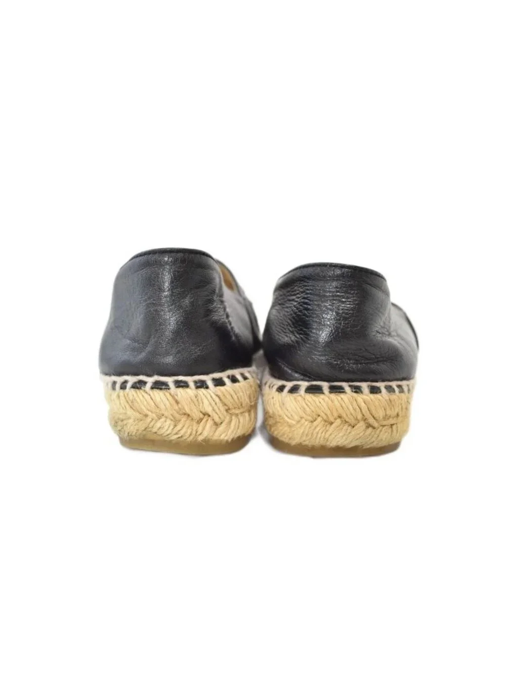 Chanel Espadrilles CC Logo Slip-on Flat Shoes Black